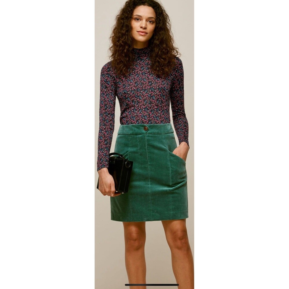 NWT Whistles Multicolour Star Print Floral Wool Mix Top Size 14 MSRP $129